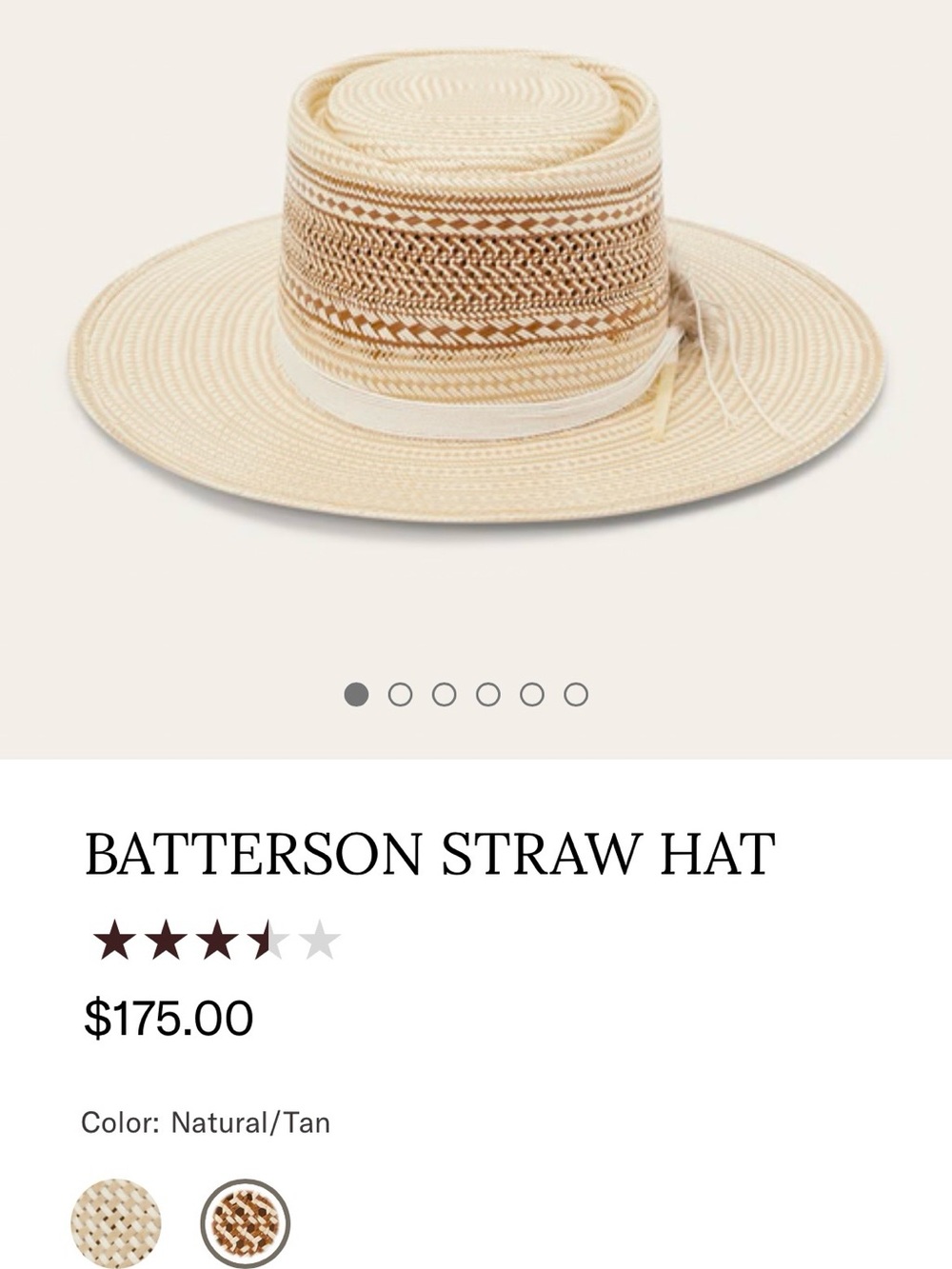 Stetson Batterson Straw Hat in Natural and Tan